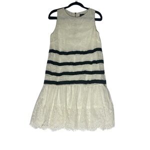 Danity Vintage Women's Elegant Cream Lace Drop‎ Waist Dress Size S *P0276